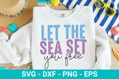 Let The Sea Set You Free SVG - Retro Summer Design Product Image 1