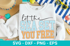 Let The Sea Set You Free SVG - Retro Summer Design Product Image 1
