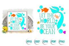 Let the World Be Your Ocean Mermaid Sign SVG Product Image 1