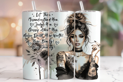 Inspirational Tumbler Wrap PNG, Motivational Quotes Tumbler Product Image 1