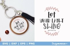 Let Your Light Shine SVG | Christian Keychain Cut File Product Image 1