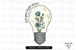 Let Your Light Shine Floral Lightbulb Digital Design Product Image 1