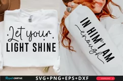 Let Your Light Shine Sleeve SVG, Christian SVG Design Product Image 1