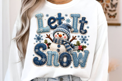 Let It Snow Png, Snowman Png, Faux Yarn Png Product Image 3