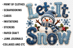 Let It Snow Png, Snowman Png, Faux Yarn Png Product Image 4