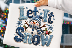 Let It Snow Png, Snowman Png, Faux Yarn Png Product Image 2