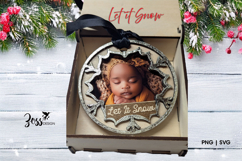 Let It Snow Laser cut Photo Christmas Ornament SVG Product Image 2