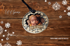 Let It Snow Laser cut Photo Christmas Ornament SVG Product Image 3