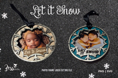 Let It Snow Laser cut Photo Christmas Ornament SVG Product Image 1