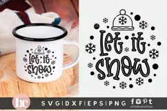 Let It Snow SVG | Christmas Round Sign SVG | Christmas SVG Product Image 2
