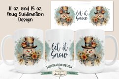 Rustic Snowman Let It Snow Mug Sublimation 11 &amp; 15 oz. Product Image 1