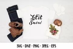 Let it snow SVG. Winter quote. Christmas shirt design Product Image 2