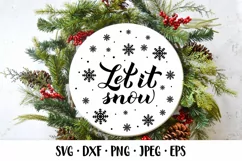 Let it snow SVG. Christmas quote. Winter shirt design Product Image 1