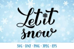 Let it snow SVG. Winter quote. Christmas farmhouse sign Product Image 1