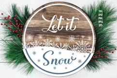 Let it snow SVG. Christmas quote round door sign Product Image 2