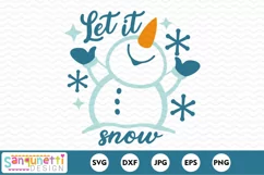 Winter Wonderland Snowman SVG Design - Let It Snow Holiday Product Image 2