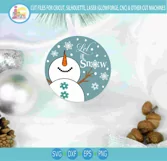 Let It Snow Snowman SVG Christmas Round Porch Sign svg Product Image 3