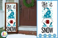 Christmas Welcome sign SVG | Let it Snow Gnome Porch Sign Product Image 1