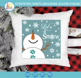 Let It Snow Snowman SVG Christmas Square Porch Sign svg Product Image 2