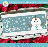 Let It Snow Snowman SVG Christmas Horizontal Porch Sign svg Product Image 2