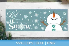 Let It Snow Snowman SVG Christmas Horizontal Porch Sign svg Product Image 1