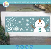 Let It Snow Snowman SVG Christmas Horizontal Porch Sign svg Product Image 3