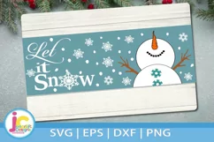 Let It Snow Snowman SVG Christmas Horizontal Porch Sign svg Product Image 4