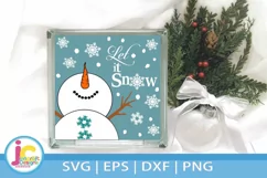 Let It Snow Snowman SVG Christmas Square Porch Sign svg Product Image 1