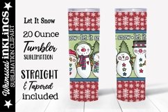 Let It Snow-Snowmen Tumbler Sublimation Clipart Product Image 1