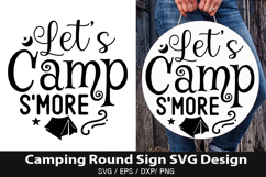 Let&#039;s camp smore SVG - Camping Round Sign Design Product Image 1
