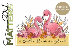 Let's Flamingle | Flamingo- 300 DPI - Hand Painted Product Image 3