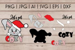 Christmas Bunny SVG | Let's Get Cozy SVG | Christmas SVG Product Image 2