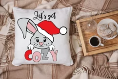 Christmas Bunny SVG | Let's Get Cozy SVG | Christmas SVG Product Image 4