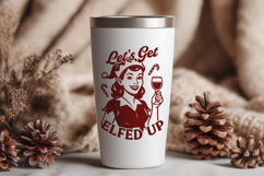 Let’s Get Elfed Up SVG PNG | Funny Retro Christmas Elf Wine Product Image 3
