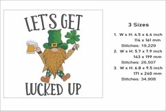 St Patrick&#039;s Day gnome embroidery file, Lucky gnome design Product Image 2
