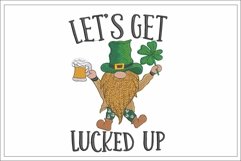 St Patrick&#039;s Day gnome embroidery file, Lucky gnome design Product Image 1