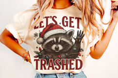 Let&#039;s Get Trashed PNG, Christmas Raccoon PNG, Feral PNG Product Image 2