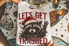Let&#039;s Get Trashed PNG, Christmas Raccoon PNG, Feral PNG Product Image 3