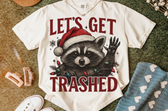 Let&#039;s Get Trashed PNG, Christmas Raccoon PNG, Feral PNG Product Image 5