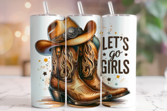 Let&#039;s Go Girls Tumbler Wrap Sublimation, Cowgirl Tumbler PNG Product Image 1