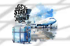 travel, airport, airplane, luggage, suitcase, vacation, tourism, journey, adventure, flight, travel concept, watercolor illustration, digital art, memories, tumbler, sublimation, sea, vacation, beach, palm, ocean, summer, money, rest, 