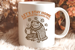 Stay Home Fall Frog SVG | Cozy Autumn Frog Cottagecore PNG Product Image 3