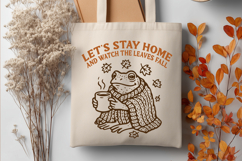 Stay Home Fall Frog SVG | Cozy Autumn Frog Cottagecore PNG Product Image 2