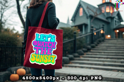 Lets Watch The Sunset Retro Summer Design PNG File