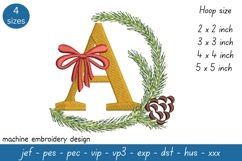 Letter A Embroidery Design - Christmas Pattern Product Image 1
