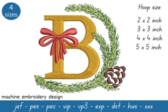 Letter B Embroidery Design - Christmas Pattern Product Image 1
