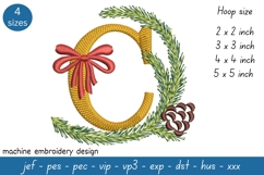 Letter C Embroidery Design - Christmas Pattern Product Image 1