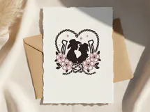 Western Wedding SVG | Cowboy Couple Floral Horseshoe Product Image 6