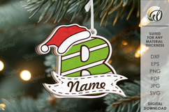 Alphabet Christmas Ornament Laser Cut. Letter B SVG Product Image 1