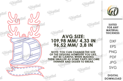 Alphabet Christmas Ornament Laser Cut. Letter D SVG Product Image 2